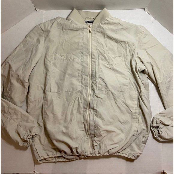Zara Jackets & Coats Zara Mens Light Jacket Zip Up Ivory Size Small
